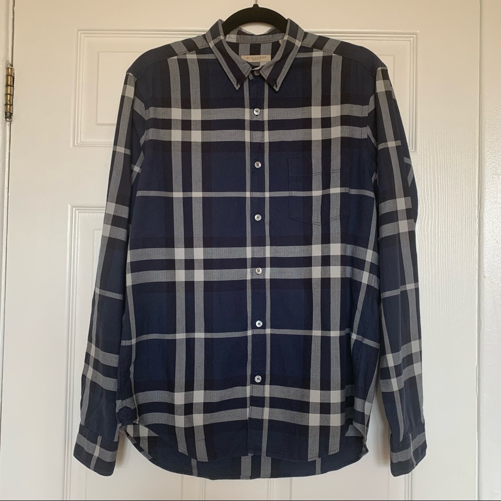Burberry Blue Button Down Size Medium - image 1
